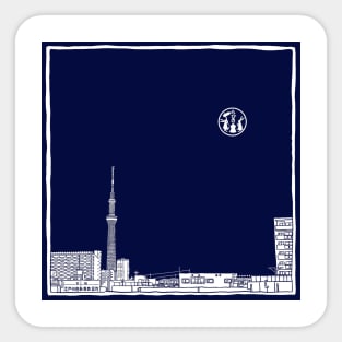 Tokyo Sky Tree by Night Sticker